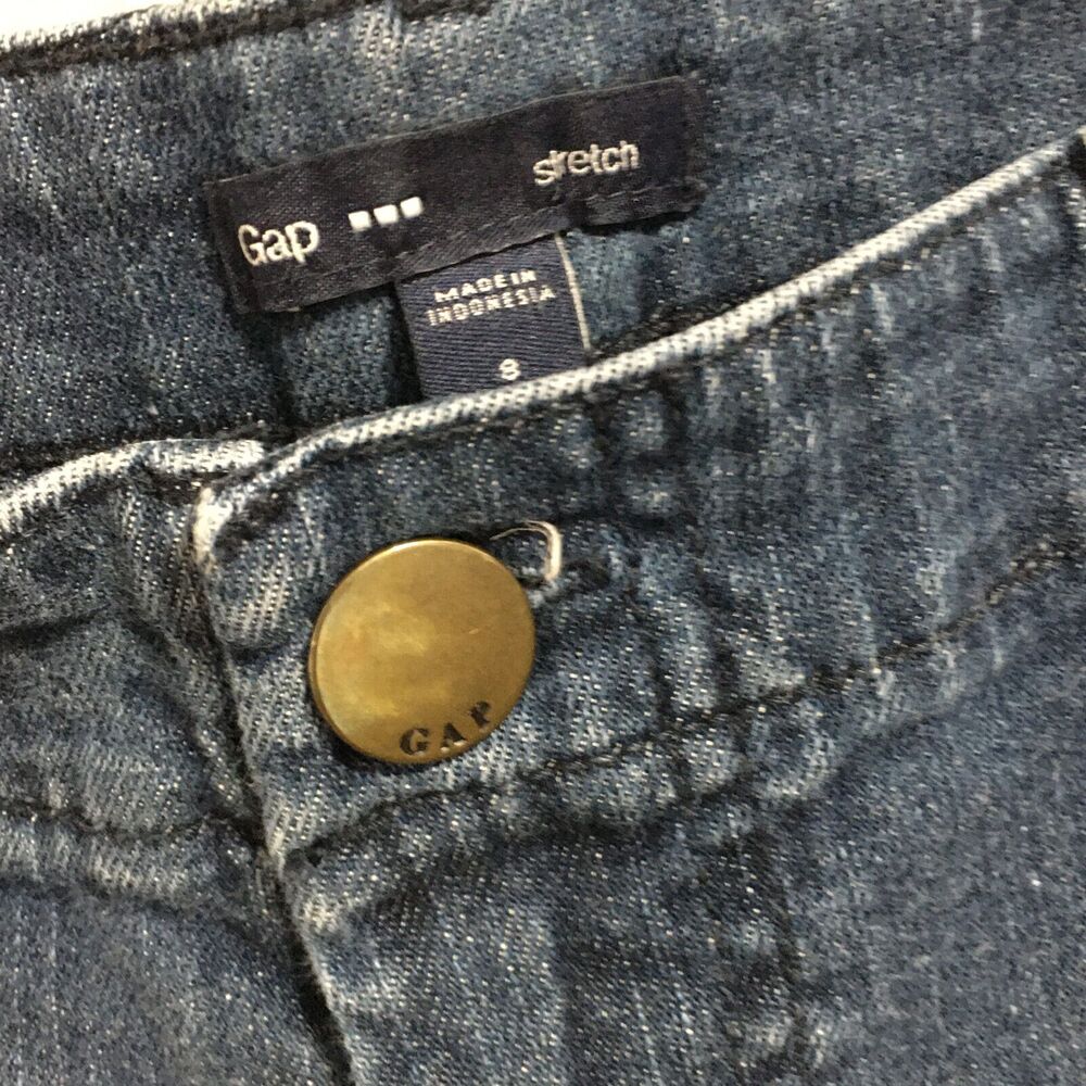 Gap Women Y2K 90's Mid Rise Pork Chop Pockets Jeans Denim Pants Dark Wash Size 8 - Picture 5 of 9